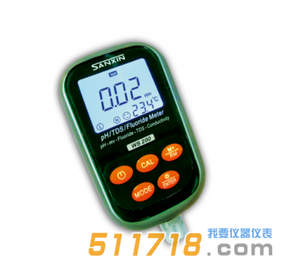 WS200便攜式pH/氟離子/電導(dǎo)率儀