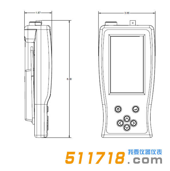 美國(guó)BELL(貝爾) 5270 5280霍爾效應(yīng)便攜式高斯計(jì)儀器尺寸.png